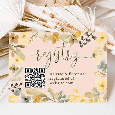 Boho floral autumn chic registry bridal shower enclosure Invitations