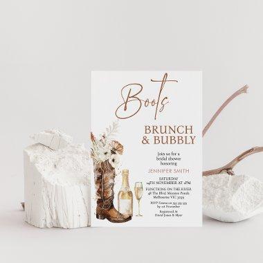 Boho Floral Boots Brunch Bubbly