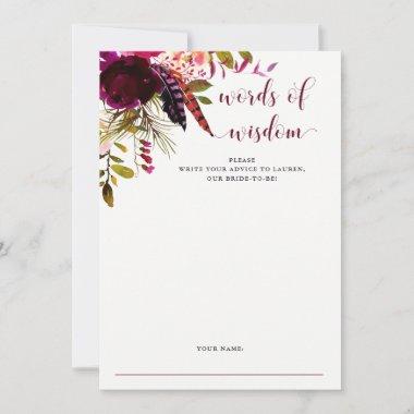 Boho Floral | Bridal Shower Advice Card