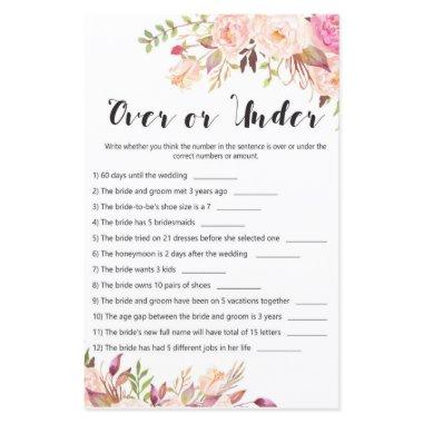 Boho Floral  Game - Over or Under