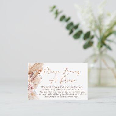 Boho Floral Bridal Shower Recipe Invitations Request