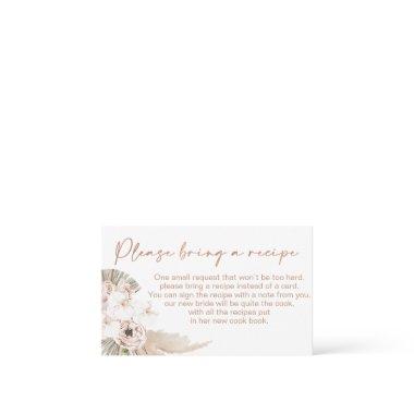 Boho Floral Bridal Shower Recipe Request Invitations