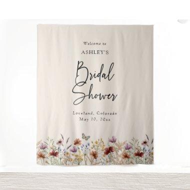 Boho Floral Bridal Shower Tapestry