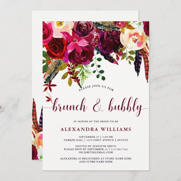 Boho Floral | Brunch and Bubbly Invitations