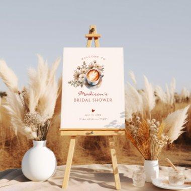 Boho Floral Coffee  Heart Welcome Foam Board