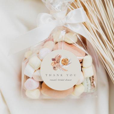 Boho Floral Coffee  Thank You Classic Round Sticker
