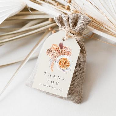 Boho Floral Coffee Bridal Shower Thank You Favor Gift Tags