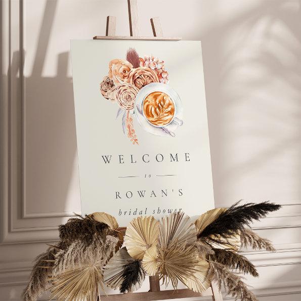 Boho Floral Coffee Bridal Shower Welcome Sign