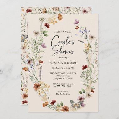 Boho Floral Couples Shower Invitations