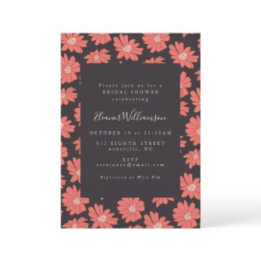 Boho Floral Elegant Black Red
