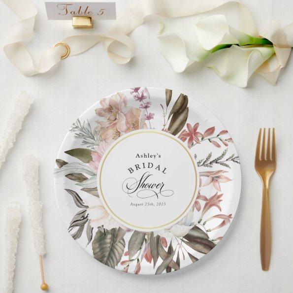 Boho Floral Fantasy Watercolor  Paper Plates