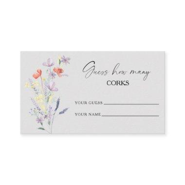 Boho Floral guess how many corks bridal game Enclosure