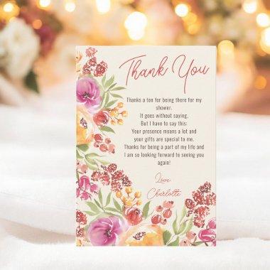 Boho Floral Hand-Painted  Thank You
