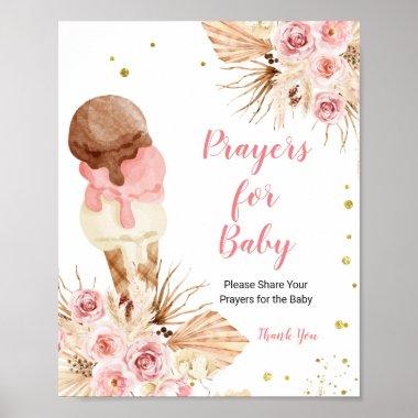 Boho Floral Ice Cream Prayers for Baby Poster