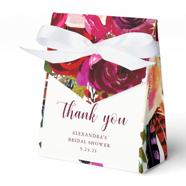 Boho Floral | Marsala Thank You Favor Box