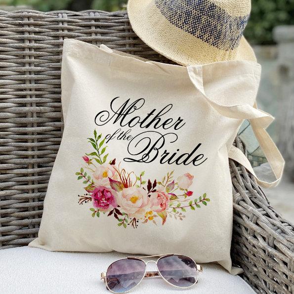 Boho Floral Mother of the Bride Customizable Tote Bag