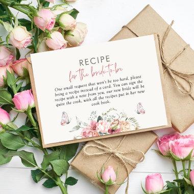 Boho Floral Recipe Bridal Shower Enclosure Invitations