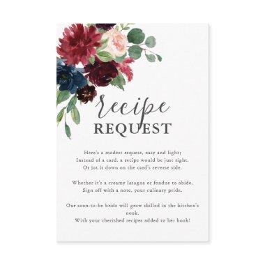 Boho Floral Recipe Request Bridal Shower Enclosure Invitations