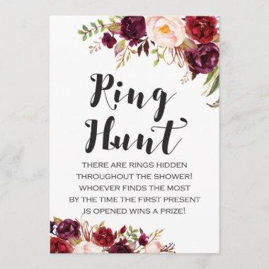 Boho Floral Ring Hunt Bridal Shower Game Invitations