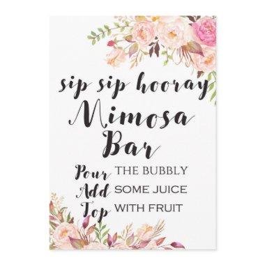 Boho floral sip sip hooray mimosa bar Sign "