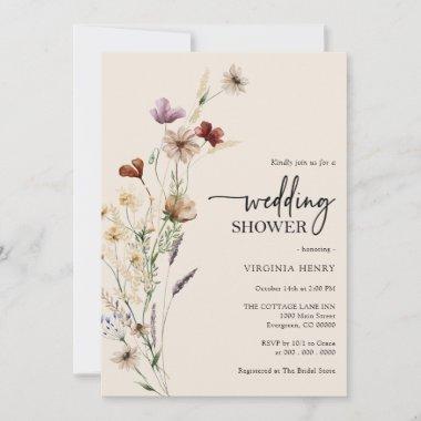 Boho Floral Wedding Shower Invitations