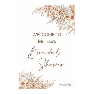 Boho Floral with Pampas Fern Welcome  Poster
