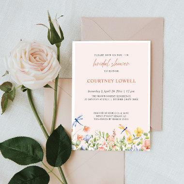 Boho Flowers and Dragonflies Garden Photo Invitations