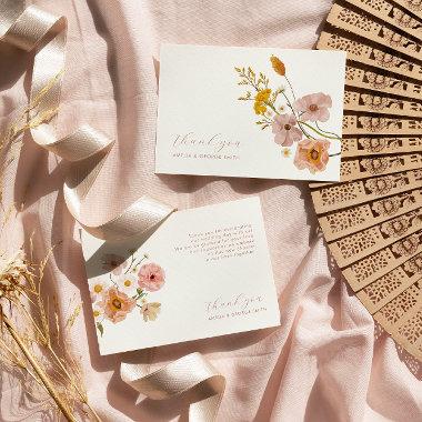 Boho Flowers wedding thank you , Whimsical