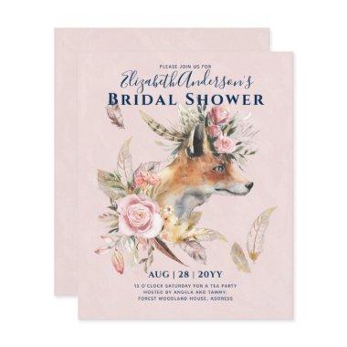 Boho FOX Bridal Shower Woodland Feathers Floral