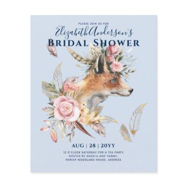 Boho FOX  Woodland Feathers Floral Flyer