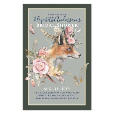 Boho FOX  Woodland Feathers Floral Flyer