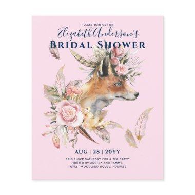 Boho FOX  Woodland Feathers Floral Flyer