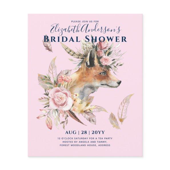 Boho FOX  Woodland Feathers Floral Flyer