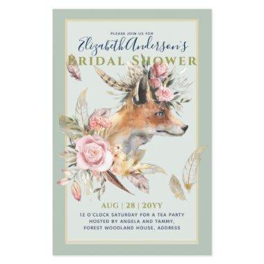 Boho FOX  Woodland Feathers Floral Flyer