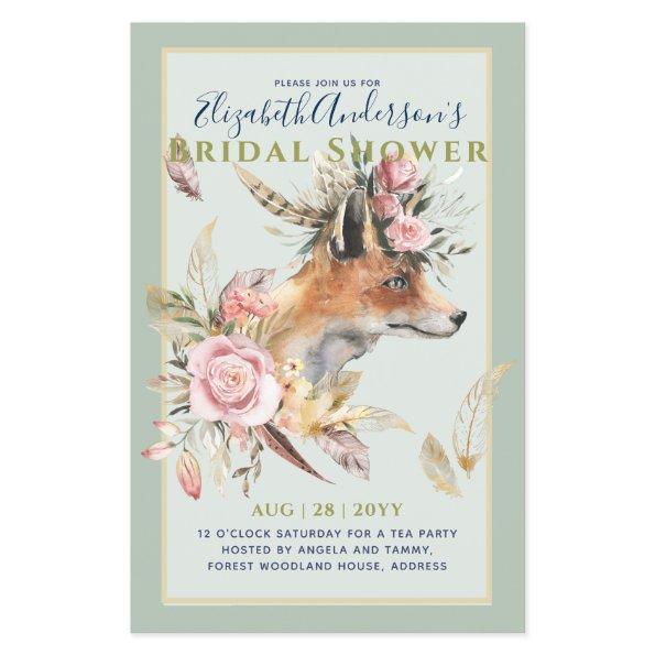 Boho FOX  Woodland Feathers Floral Flyer
