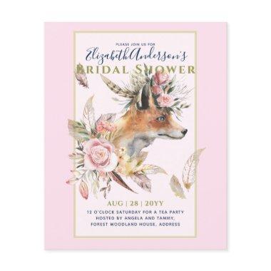 Boho FOX  Woodland Feathers Floral Flyer