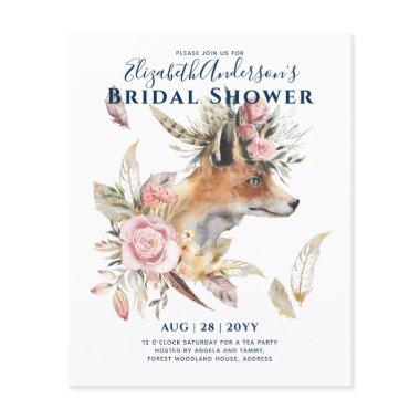 Boho FOX  Woodland Feathers Floral Flyer