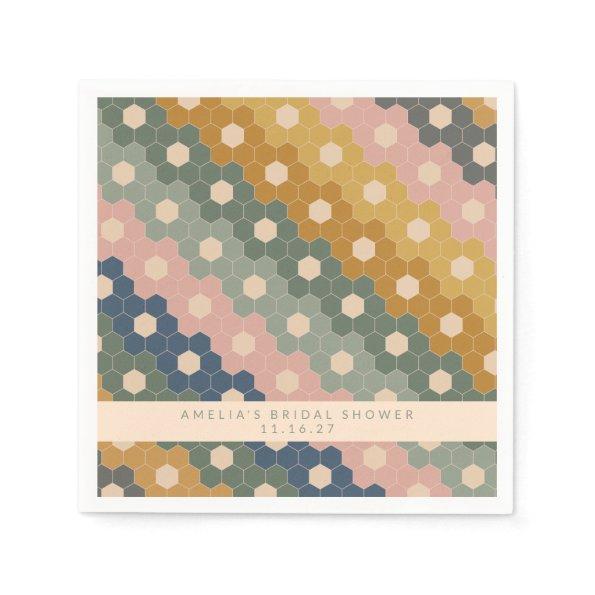 Boho Geometric Blue Green Custom  Napkins