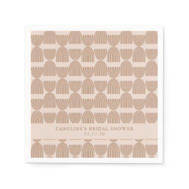 Boho Geometric Terracotta Custom Bridal Shower Napkins