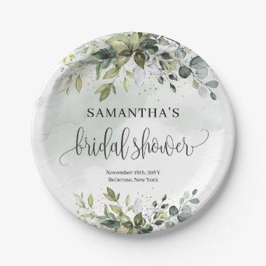 Boho greenery and gold  plates