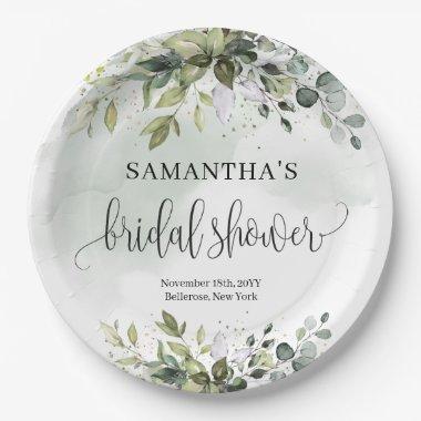 Boho greenery and gold  plates