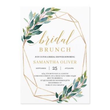 Boho greenery eucalyptus gold frame bridal brunch