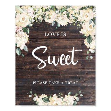 Boho greenery foliage roses love is sweet sign