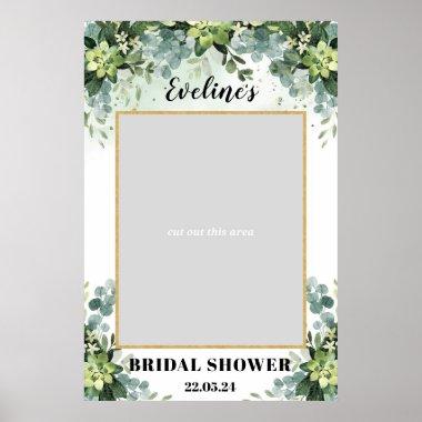 Boho greenery succulent bridal shower photo prop poster