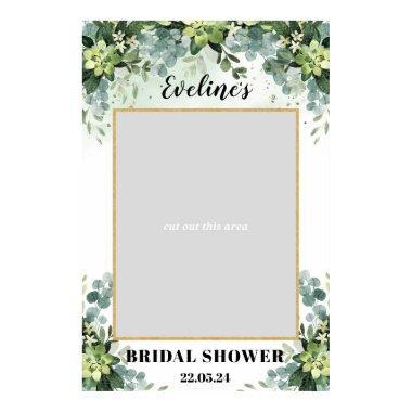 Boho greenery succulent bridal shower photo prop poster