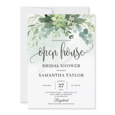 Boho Greenery Succulent Foliage Open House Bridal