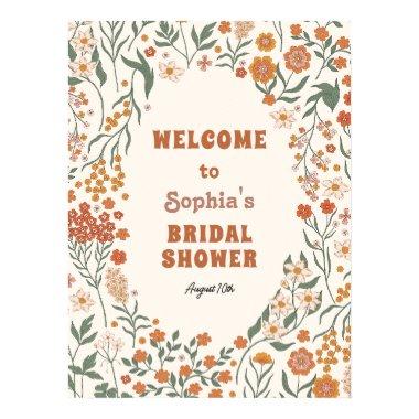 Boho Groovy Wildflower  Welcome Poster