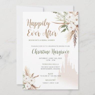 Boho Happily Ever After Bridal Shower Invitations