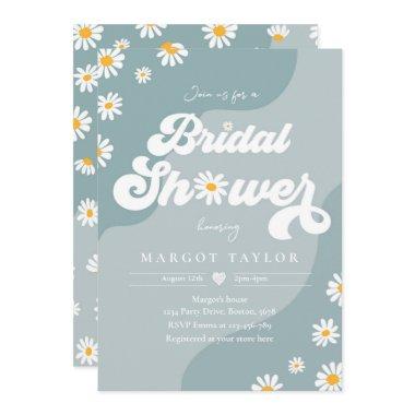 Boho Hippy Vibes Sea Blue Festival Bridal Shower Invitations