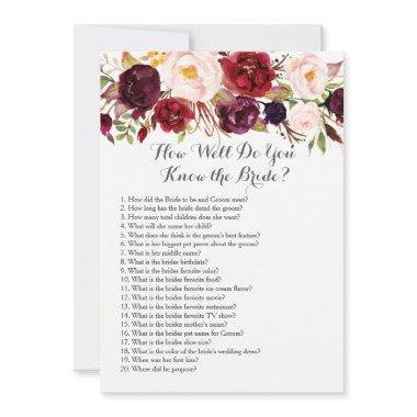 Boho How well do you know the bride?